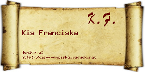 Kis Franciska névjegykártya